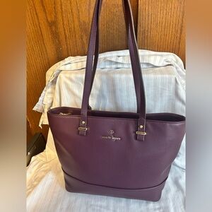 Nanette Lepore Burgundy Leather Tote Bag